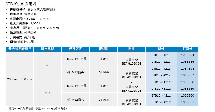 sick G10小型光电开关