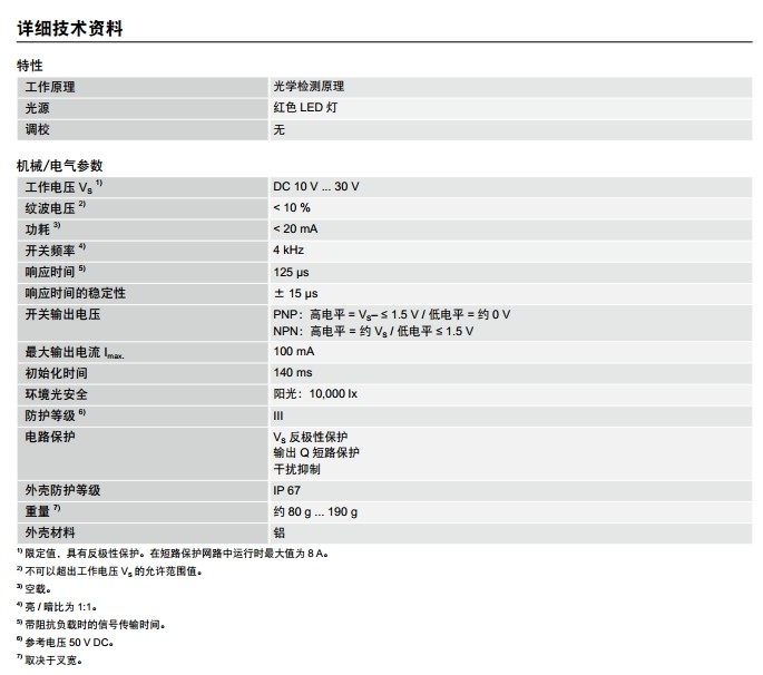 sick WFM 槽型传感器